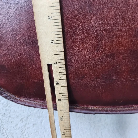 Vintage Messenger Bag Leather Brown Medium Lined Satchel Pockets Shoulder Strap - Picture 12 of 13